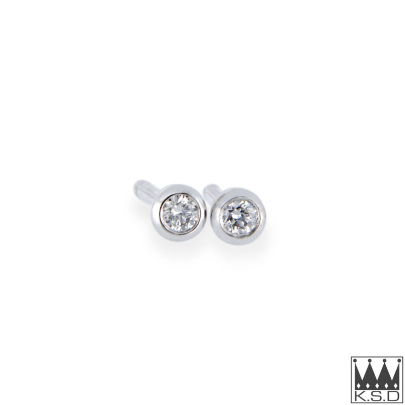 Bezel Set Stud Diamond Earrings