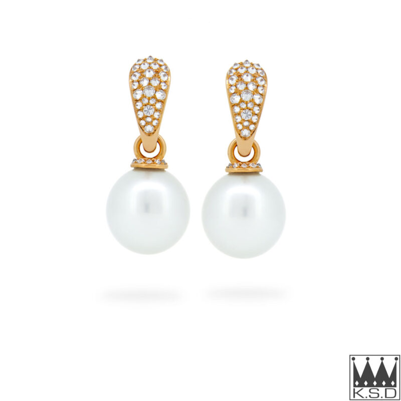 South Sea Pearl and Diamond Drop Earrings