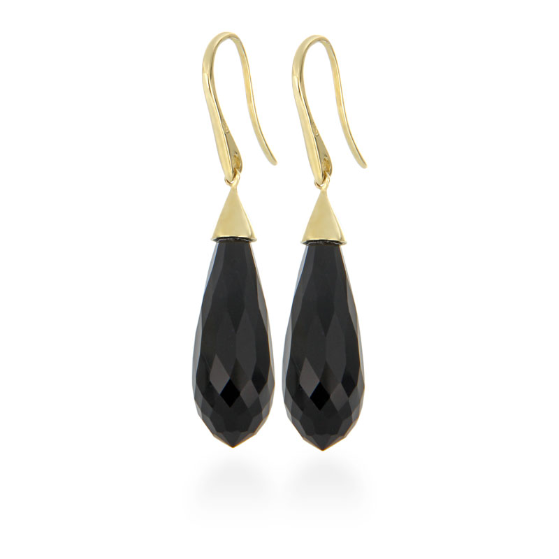 Onyx Briolette Drop Earrings